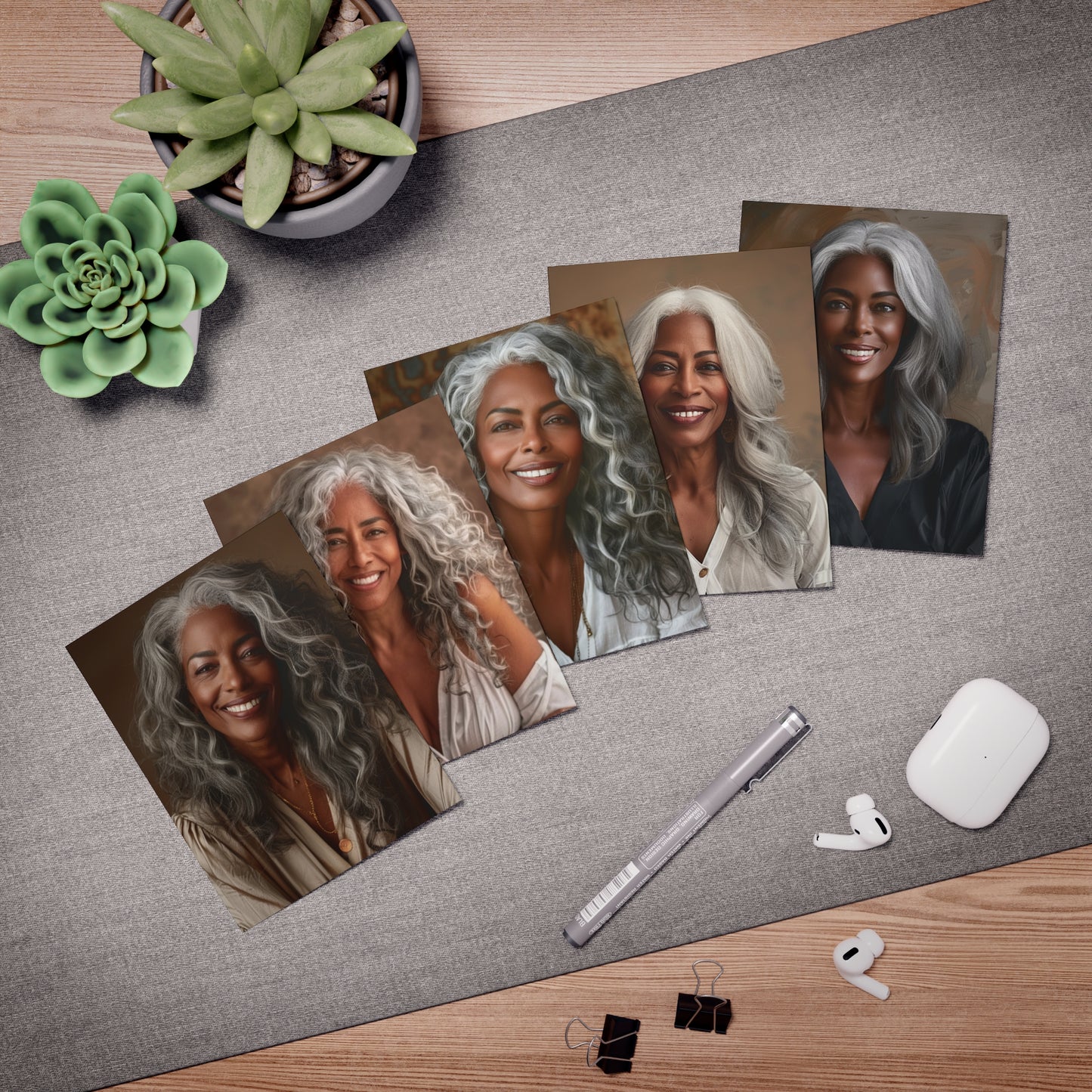 Slay in Gray — Blank Interior Greeting Cards
